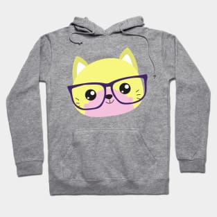 Hipster Cat, Cat With Glasses, Kitten, Cute Cat Hoodie